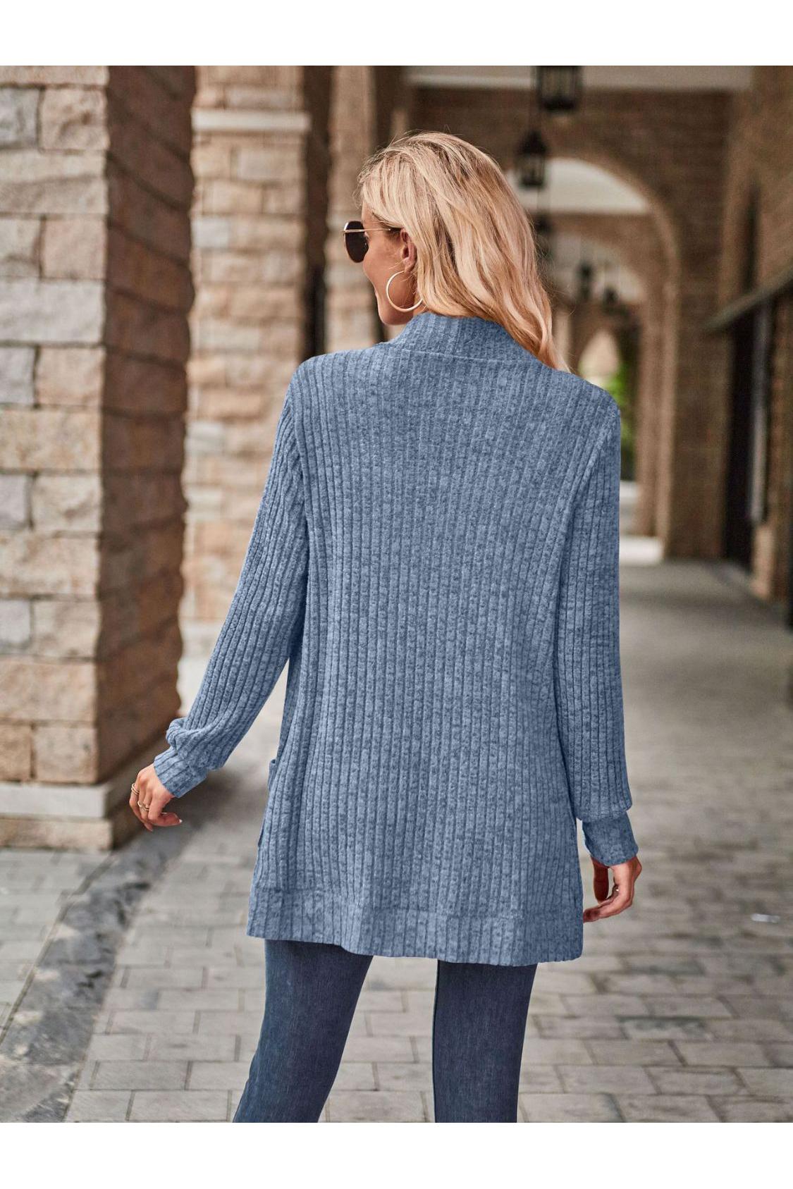 Open Front Cardigan with Pockets