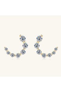 925 Sterling Silver Inlaid Moissanite Stud Earrings