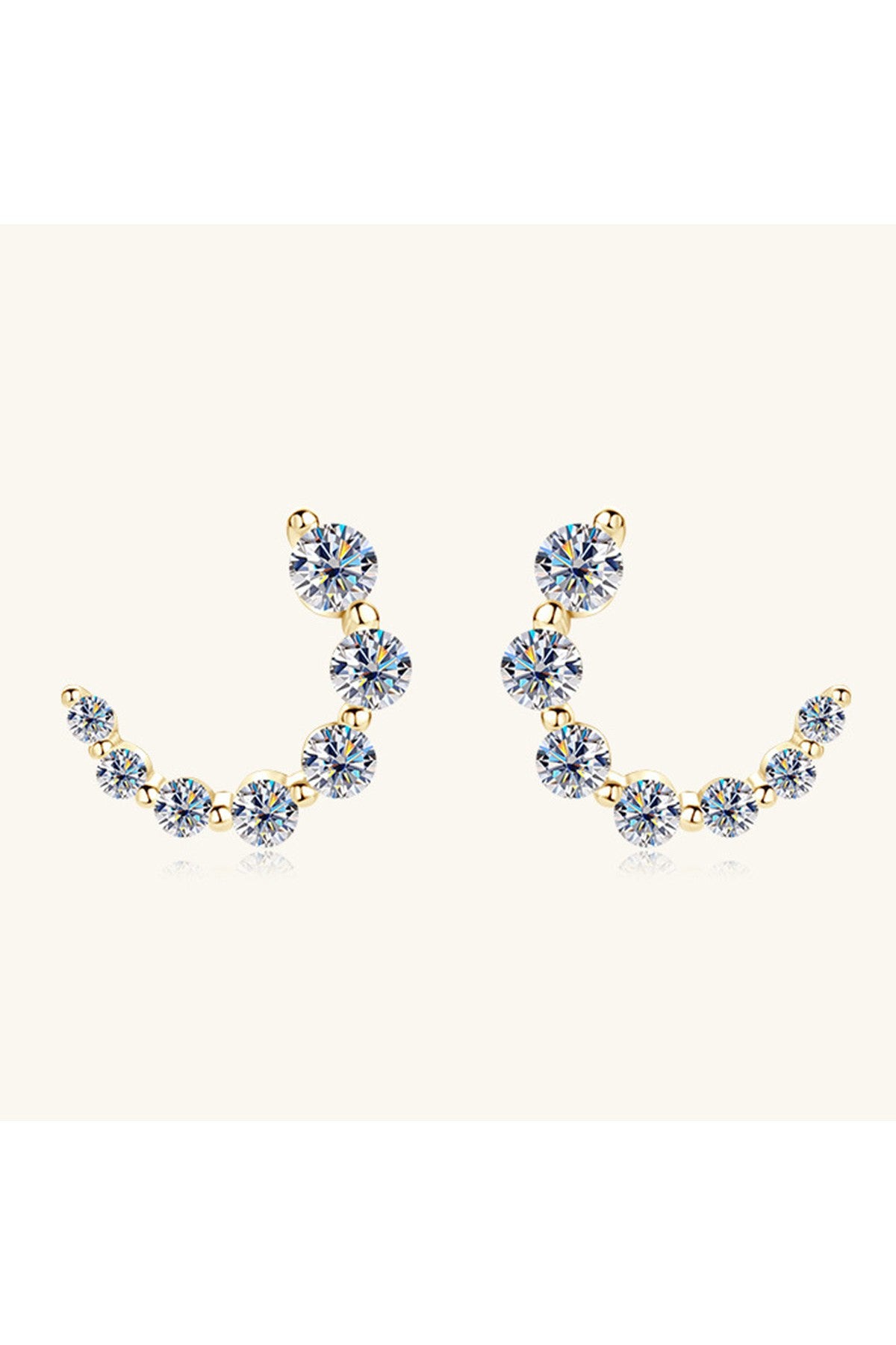925 Sterling Silver Inlaid Moissanite Stud Earrings