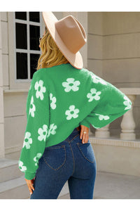 Angel Wings Flower Open Front Long Sleeve Cardigan