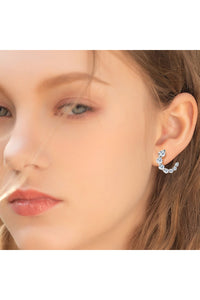925 Sterling Silver Inlaid Moissanite Stud Earrings
