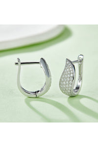 Moissanite 925 Sterling Silver Leaf Huggie Earrings