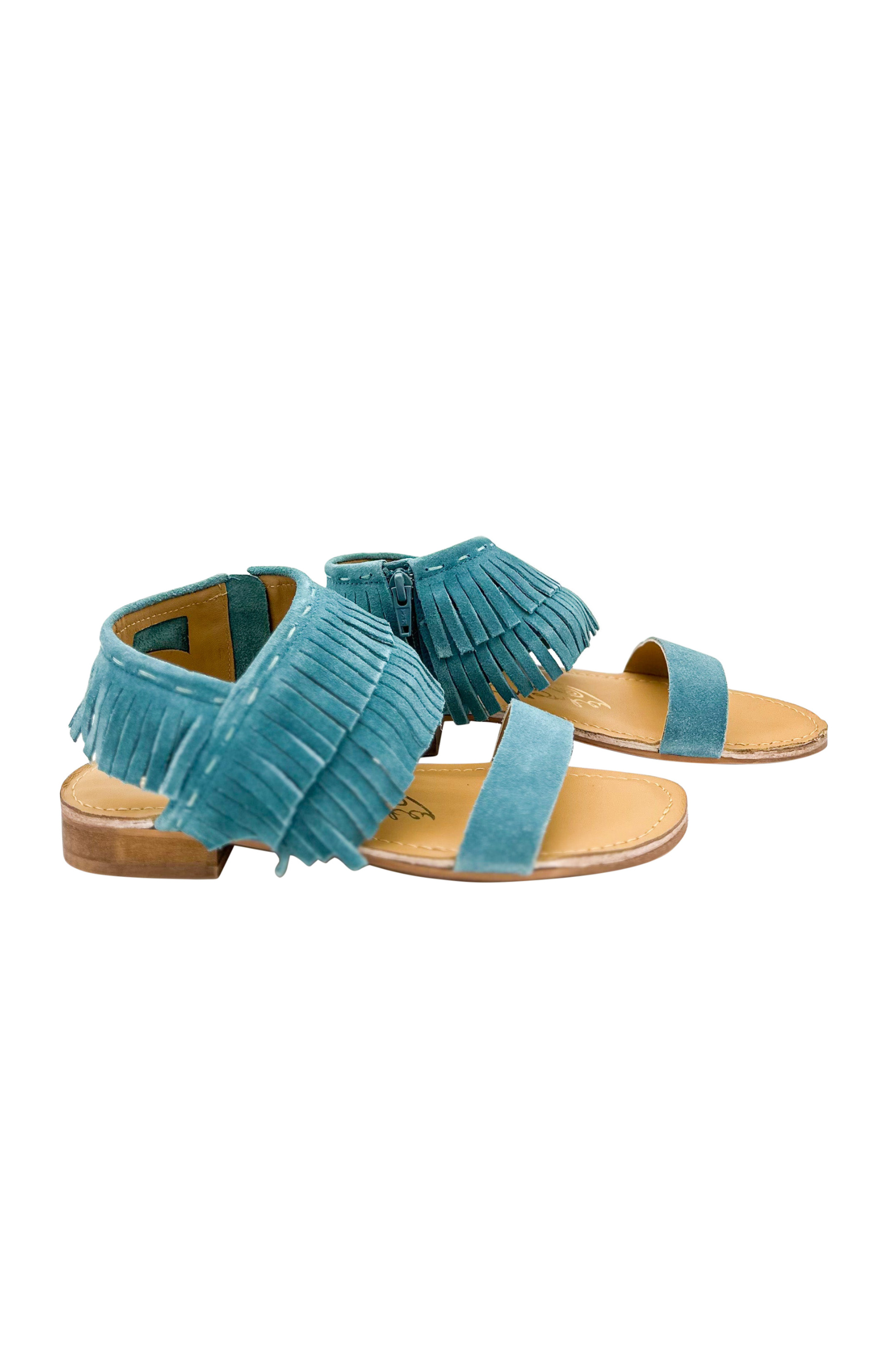 Fringe Star Sandal in Teal