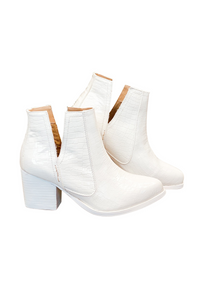 Tarim Bootie in White Croc
