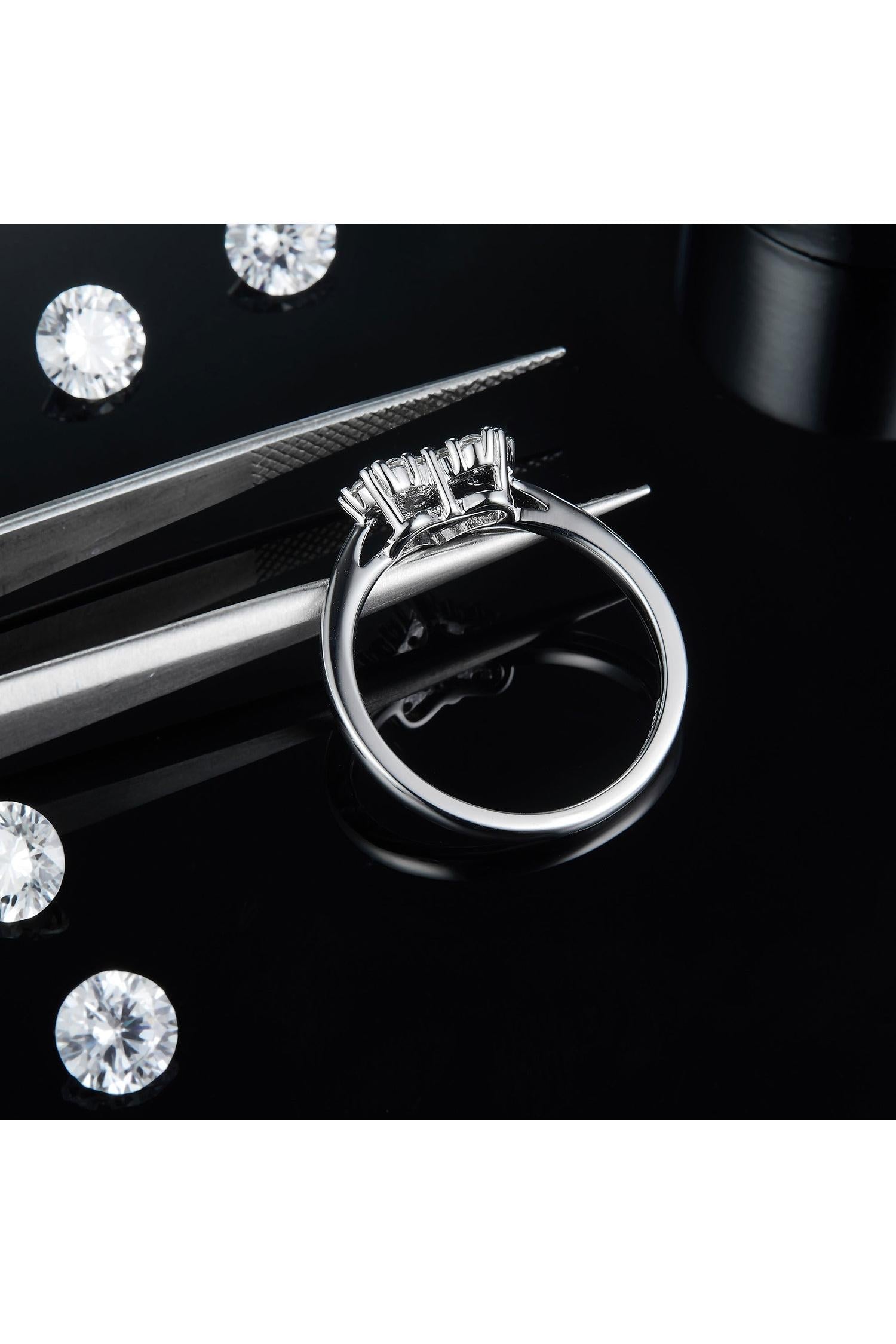 Moissanite 925 Sterling Silver Heart Ring