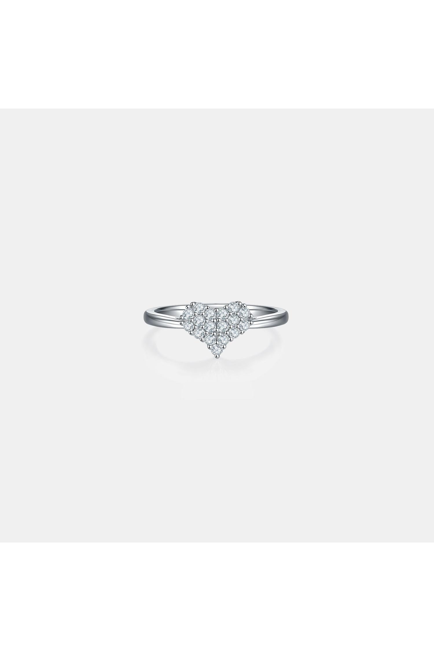 Moissanite 925 Sterling Silver Heart Ring
