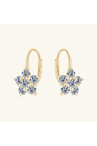 1.2 Carat 925 Sterling Silver Moissanite Flower Huggie Earrings