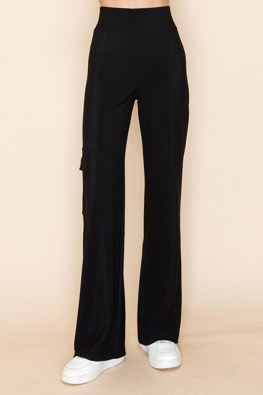 High-Waisted Solid Knit Pants