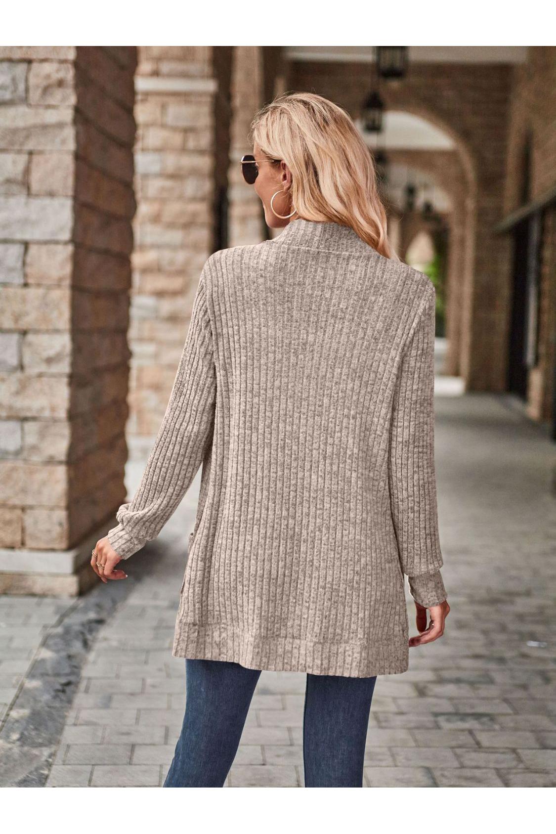Open Front Cardigan with Pockets