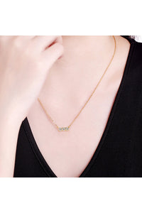 925 Sterling Silver Inlaid Moissanite Bar Necklace
