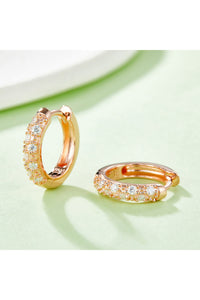 Moissanite 925 Sterling Silver Huggie Earrings