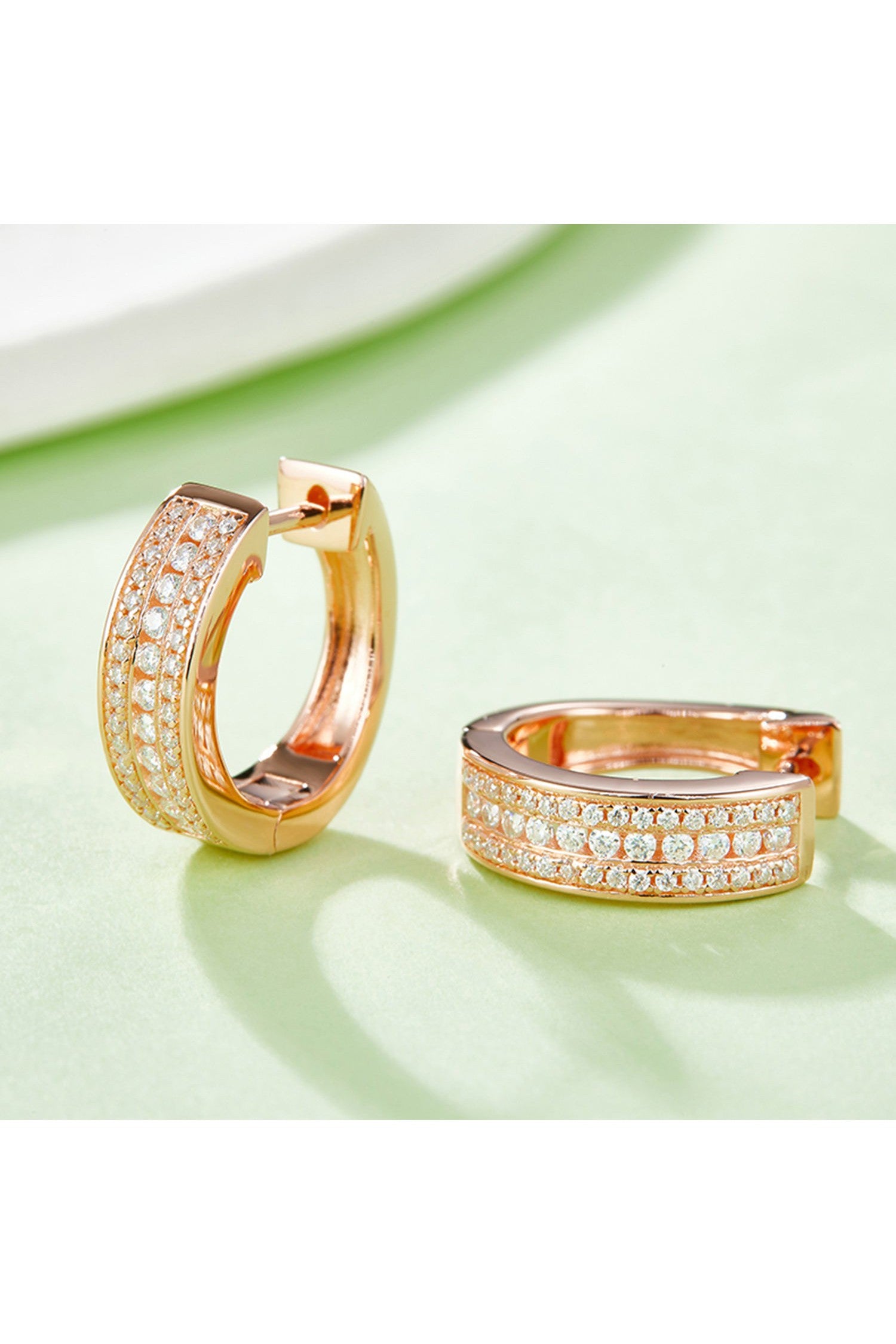 Moissanite 925 Sterling Silver Huggie Earrings
