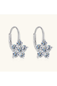1.2 Carat 925 Sterling Silver Moissanite Flower Huggie Earrings