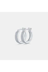 Moissanite 925 Sterling Silver Huggie Earrings