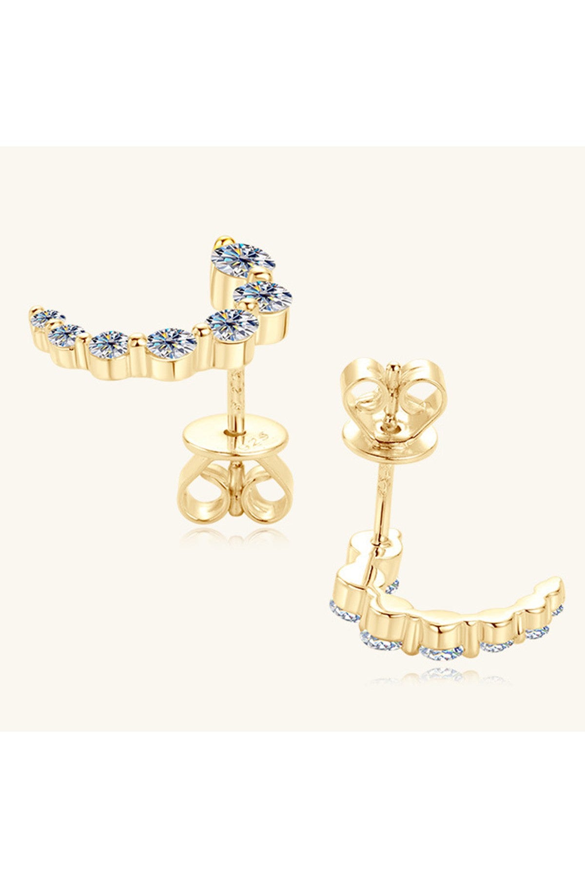 925 Sterling Silver Inlaid Moissanite Stud Earrings