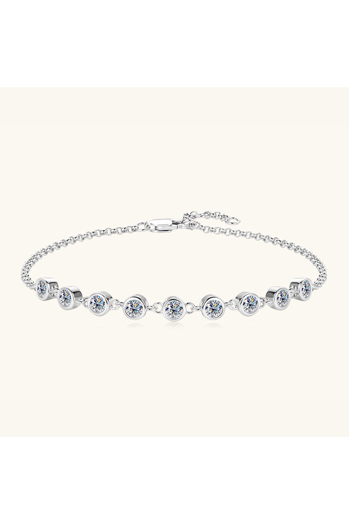 Inlaid Moissanite 925 Sterling Silver Bracelet