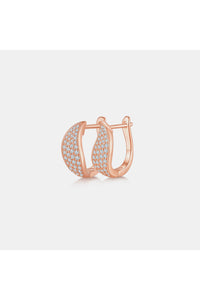 Moissanite 925 Sterling Silver Leaf Huggie Earrings
