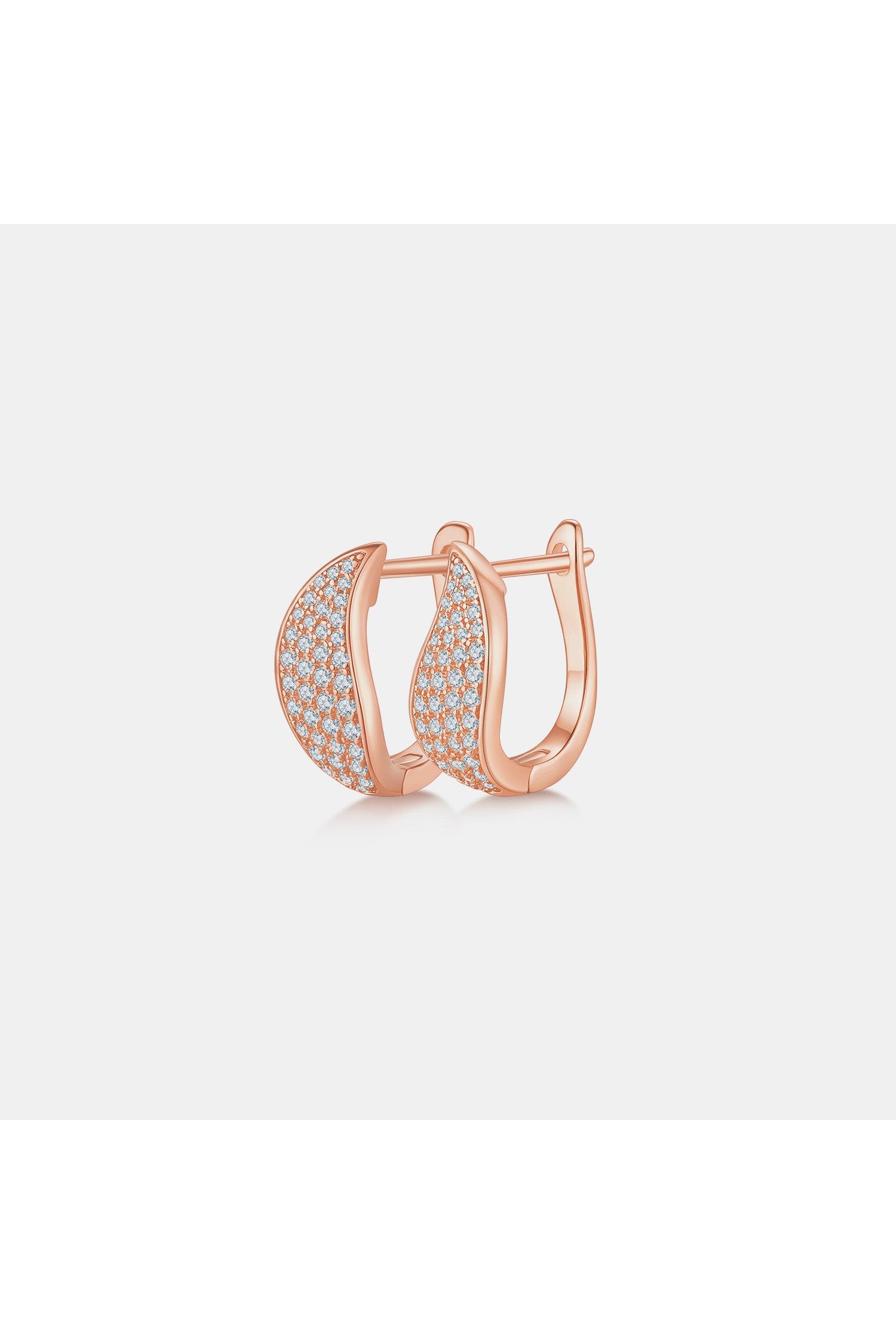 Moissanite 925 Sterling Silver Leaf Huggie Earrings