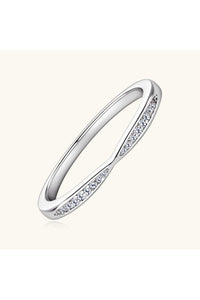925 Sterling Silver Inlaid Moissanite Ring