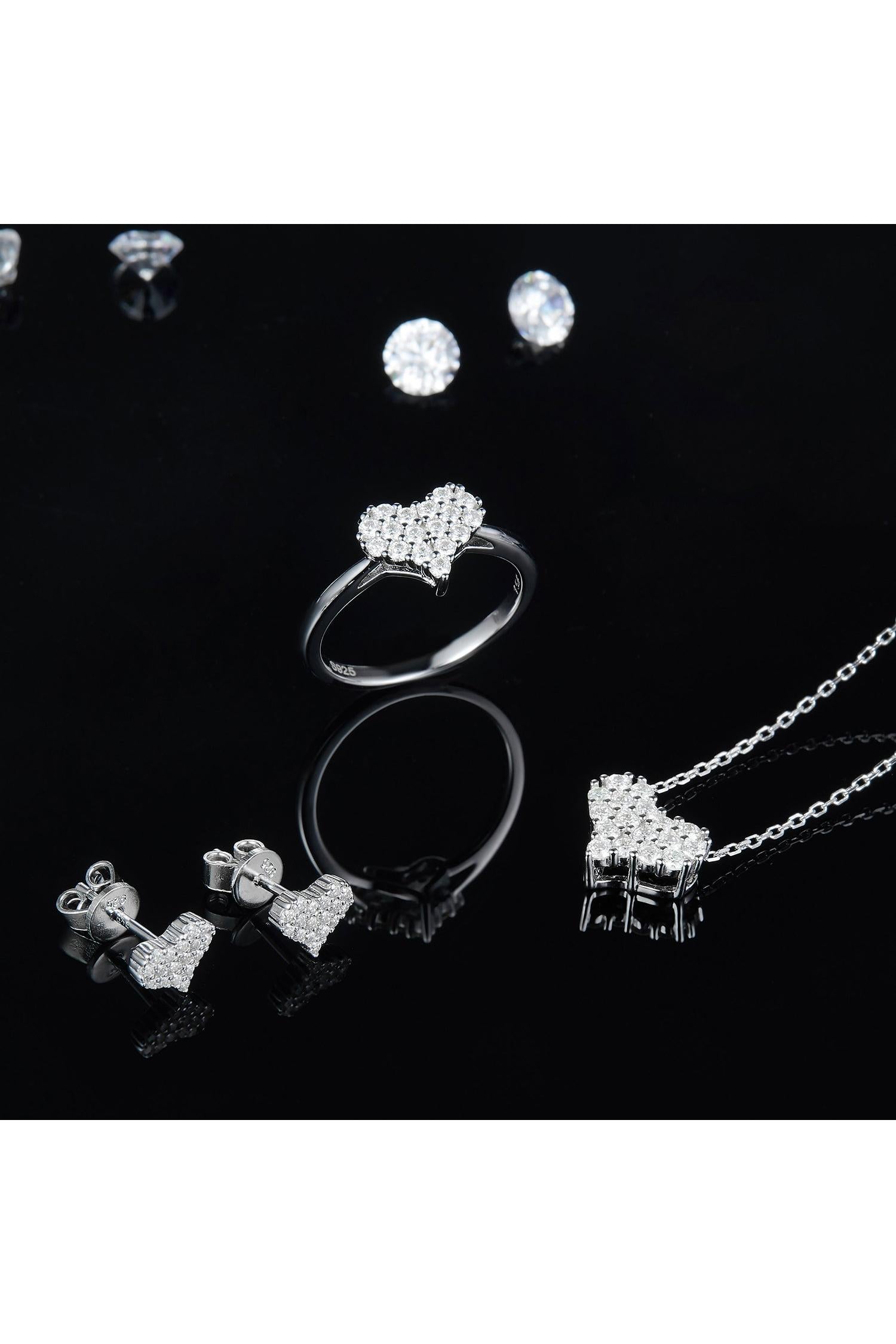 Moissanite 925 Sterling Silver Heart Ring