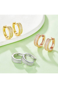 Moissanite 925 Sterling Silver Huggie Earrings