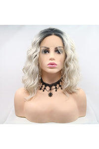 13*3" Lace Front Wigs Synthetic Mid-length Wavy 12" 130% Density