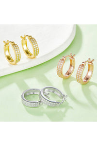 Moissanite 925 Sterling Silver Huggie Earrings