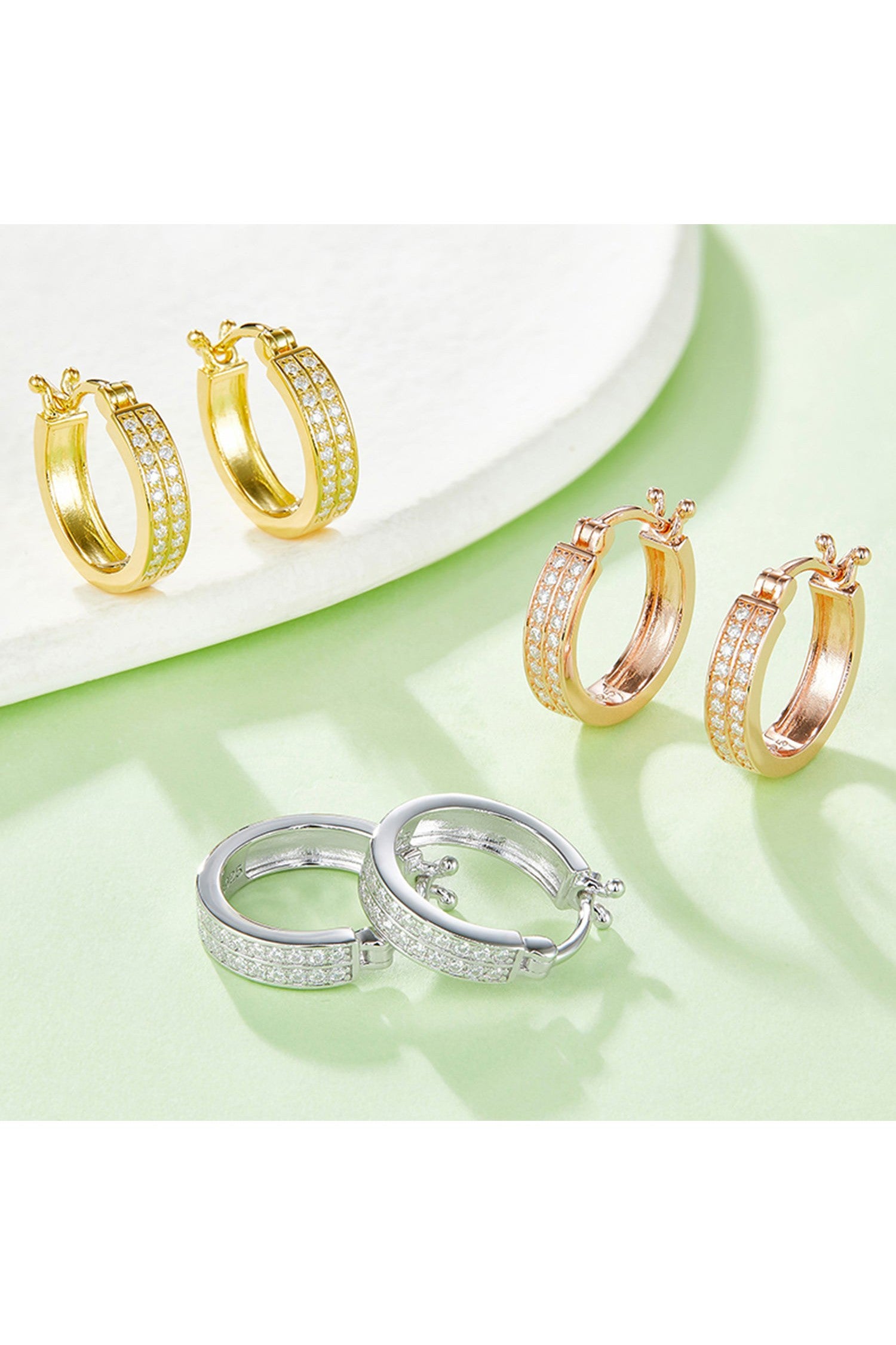 Moissanite 925 Sterling Silver Huggie Earrings