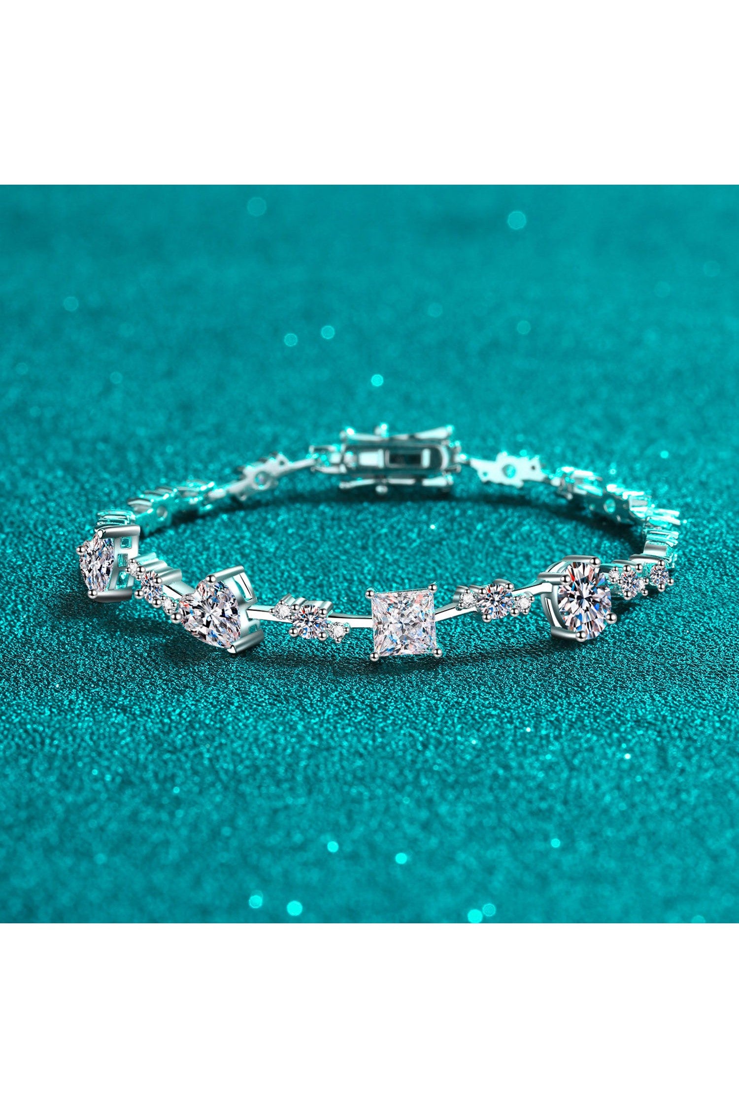 6.2 Carat Moissanite 925 Sterling Silver Bracelet