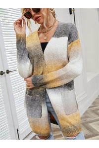 Angel Wings Full Size Pocketed Open Front Gradient Cardigan