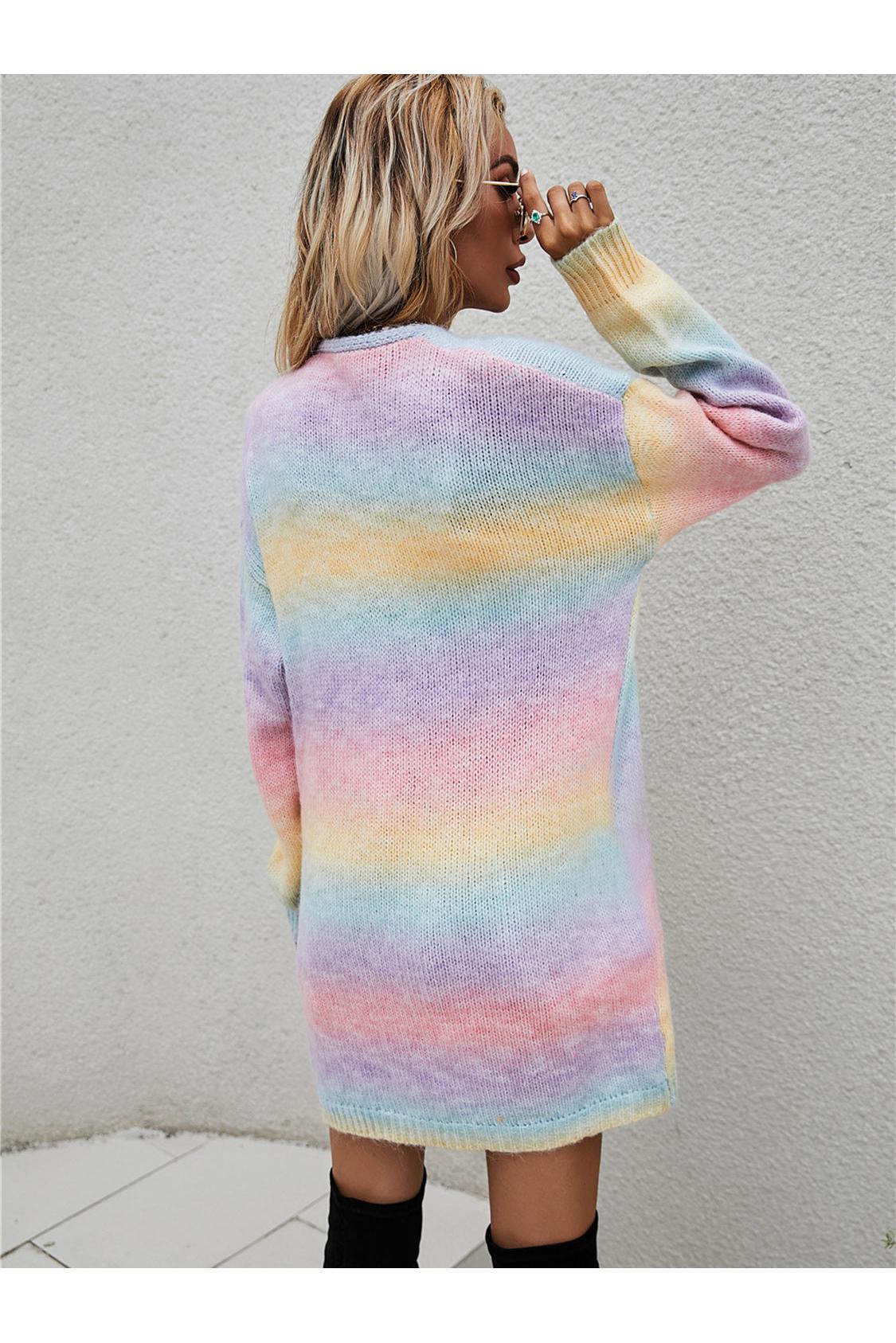 Angel Wings Full Size Pocketed Open Front Gradient Cardigan