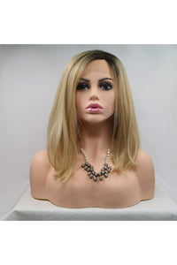 13*3" Lace Front Wigs Synthetic Mid-length Straight 12" 130% Density