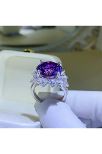 10 Carat Moissanite 925 Sterling Silver Flower Shape Ring