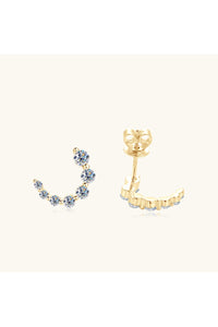 925 Sterling Silver Inlaid Moissanite Stud Earrings