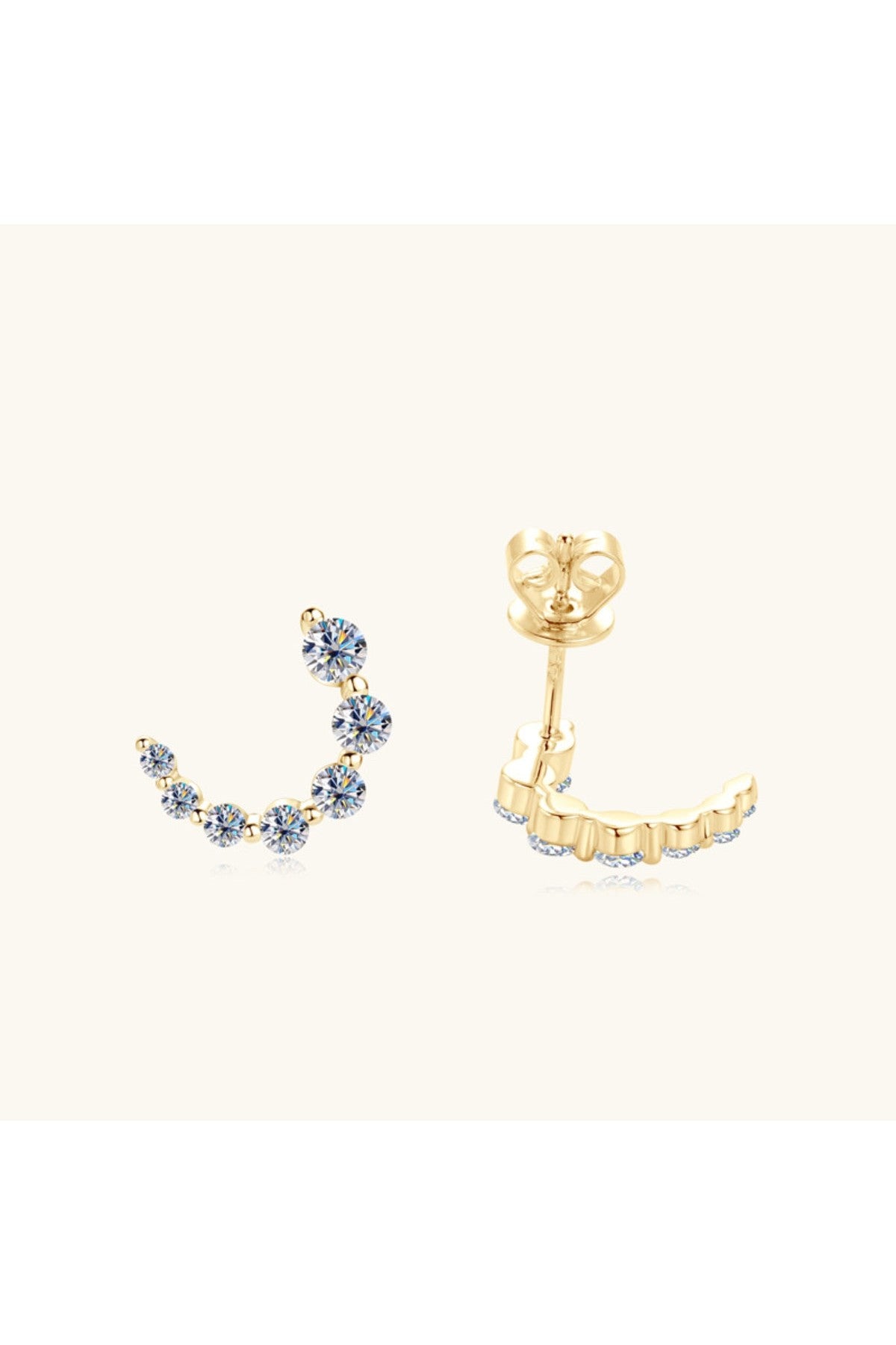925 Sterling Silver Inlaid Moissanite Stud Earrings