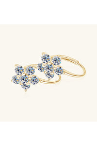 1.2 Carat 925 Sterling Silver Moissanite Flower Huggie Earrings