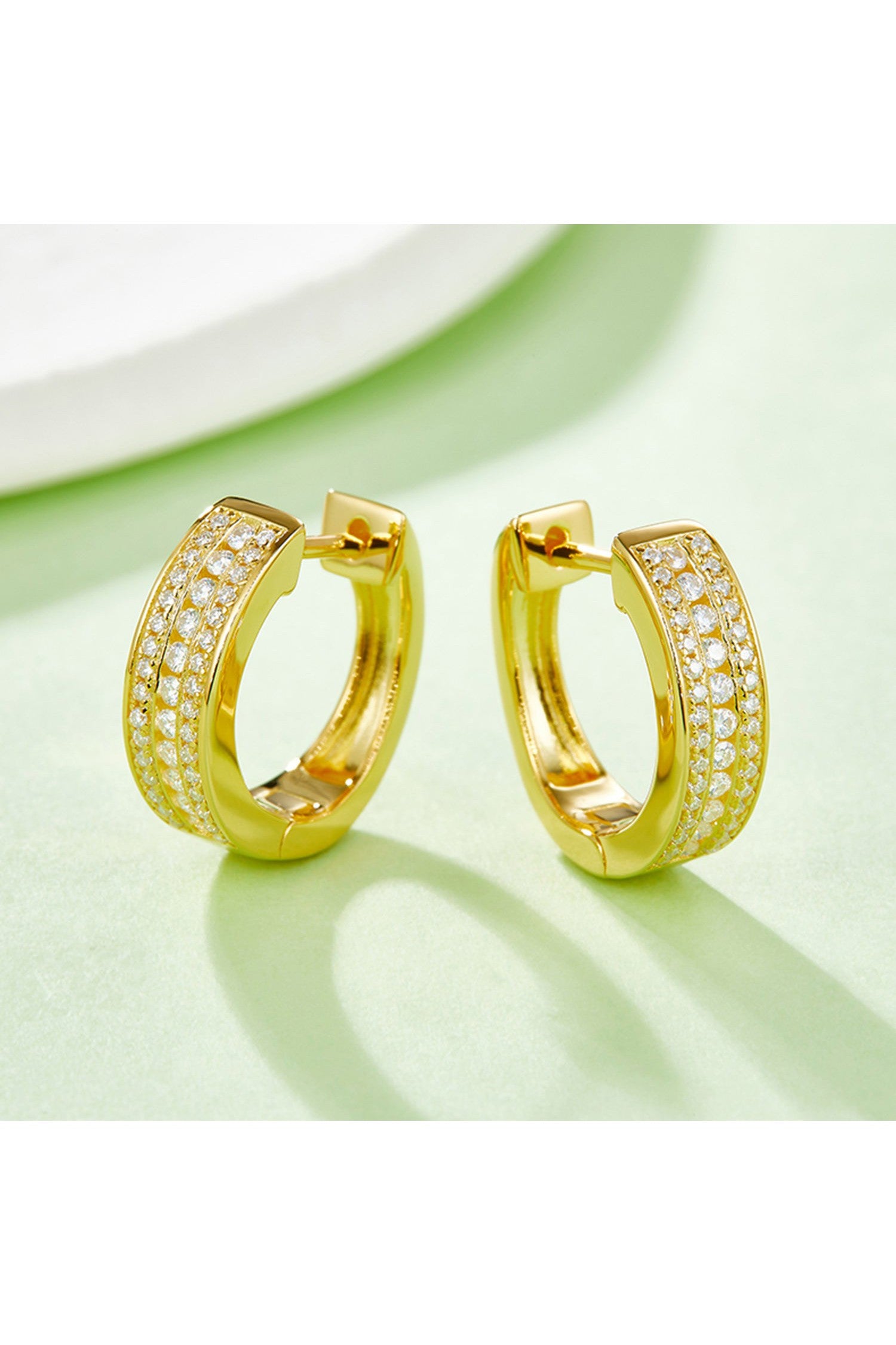 Moissanite 925 Sterling Silver Huggie Earrings
