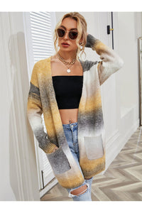 Angel Wings Full Size Pocketed Open Front Gradient Cardigan