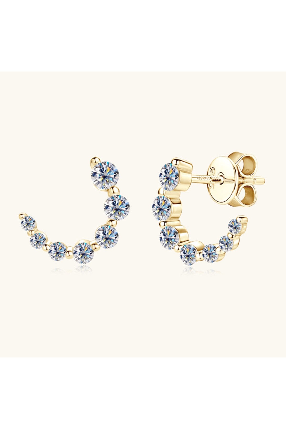 925 Sterling Silver Inlaid Moissanite Stud Earrings