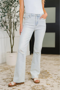 Alyse Mid Rise Destroy & Fray Hem Bootcut