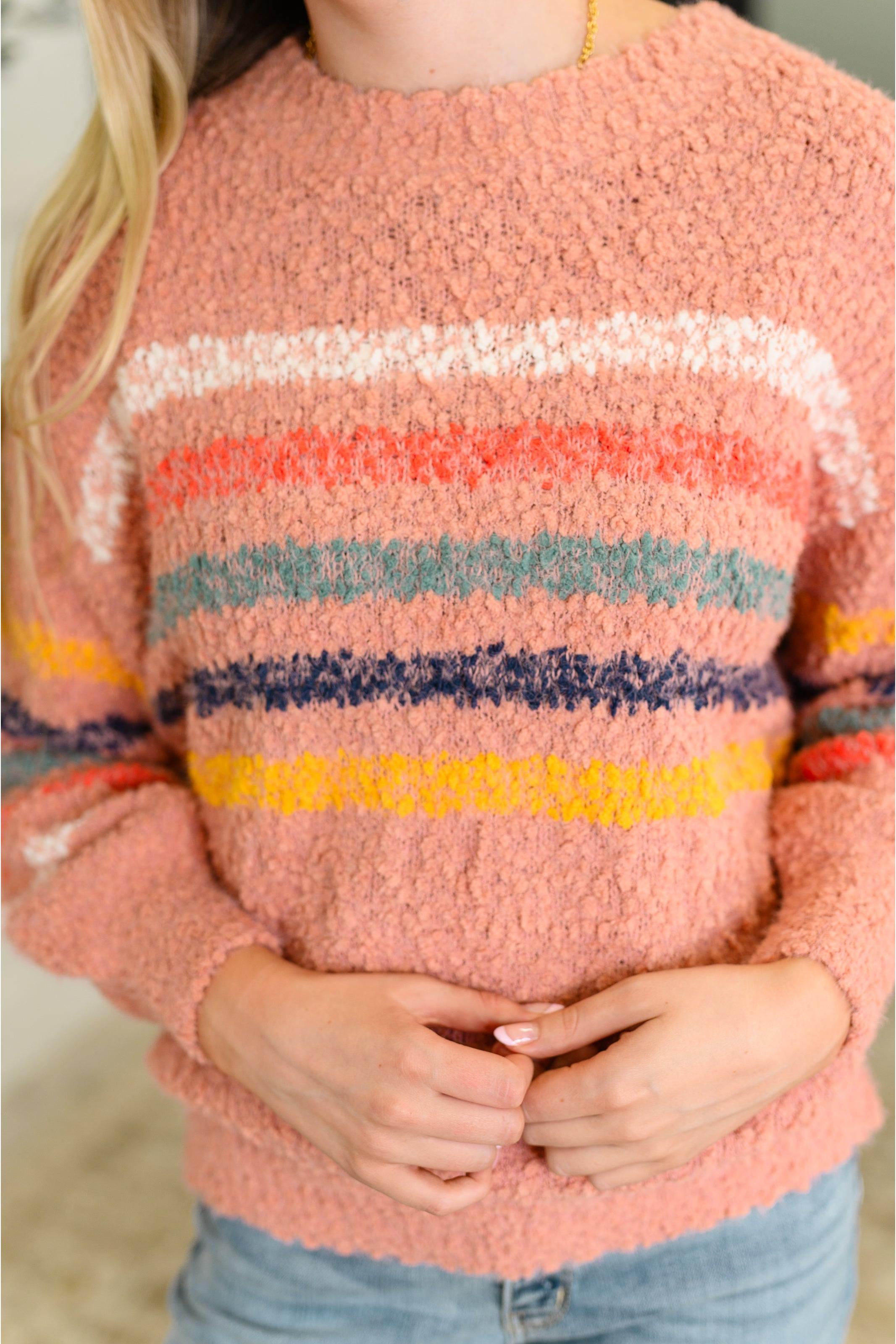 Color Me Cute Fuzzy Knit Pullover