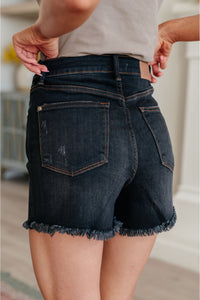 Ember High Rise Tummy Control Fray Hem Shorts