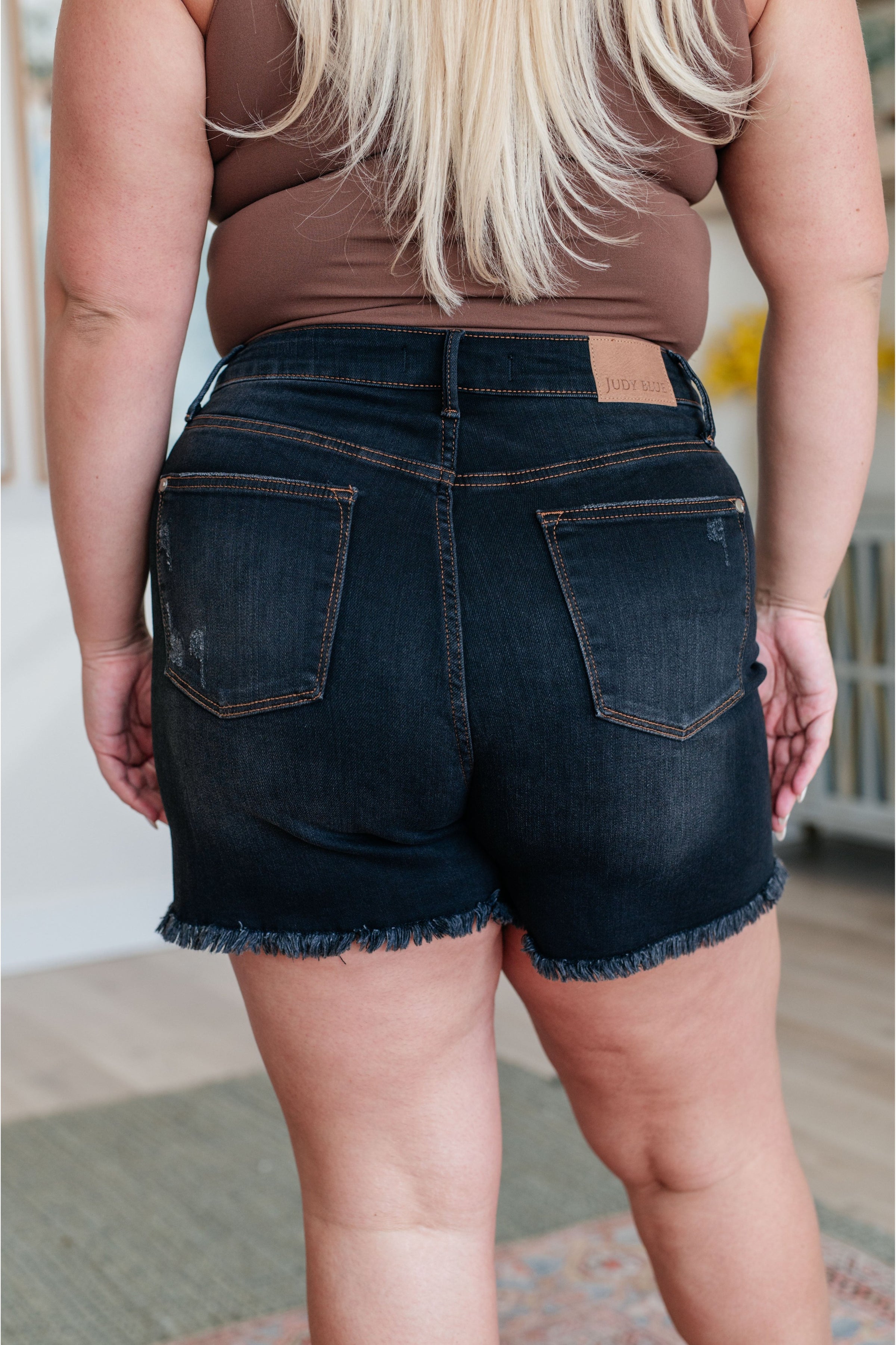 Ember High Rise Tummy Control Fray Hem Shorts