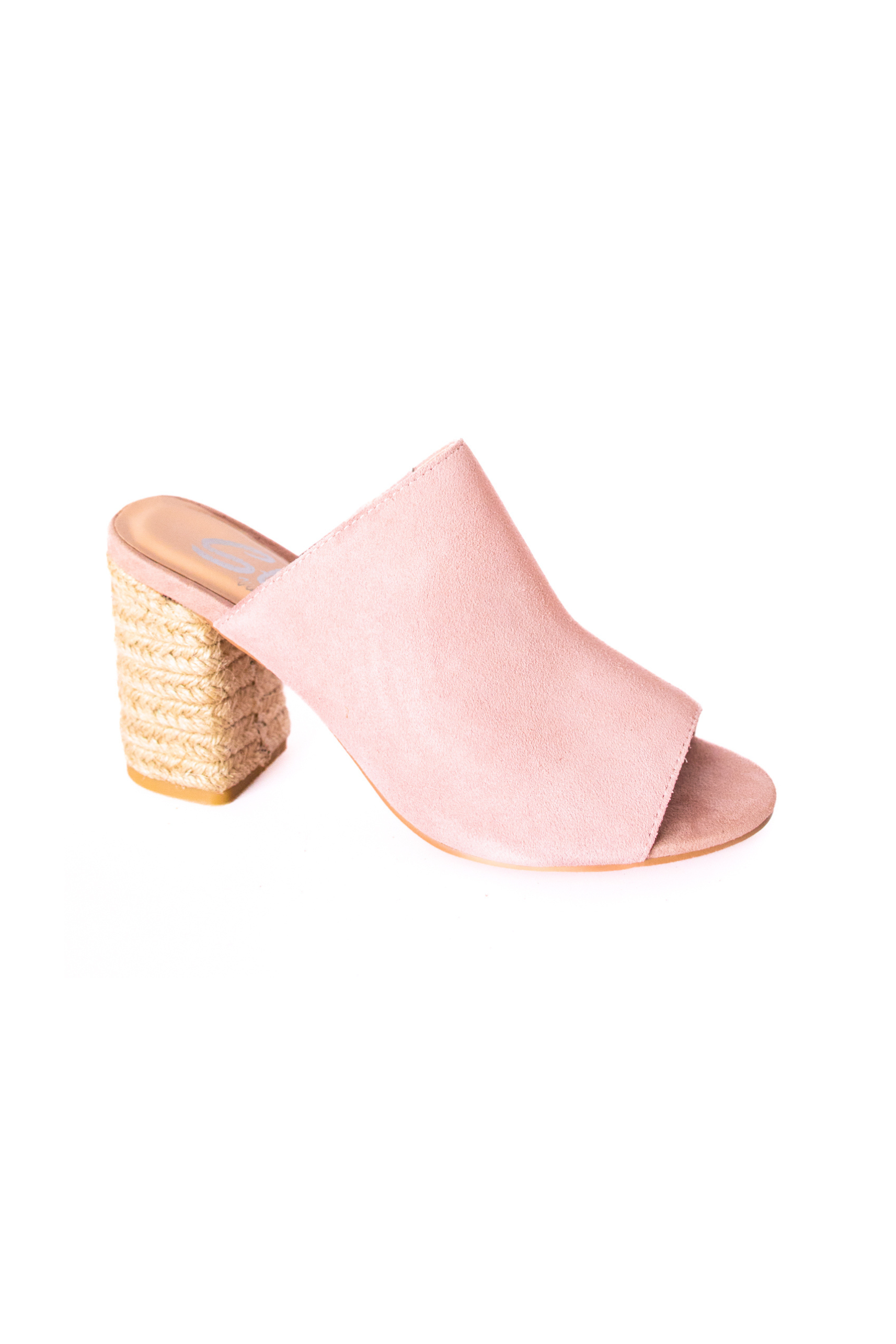 Helena Heeled Sandal in Blush Suede