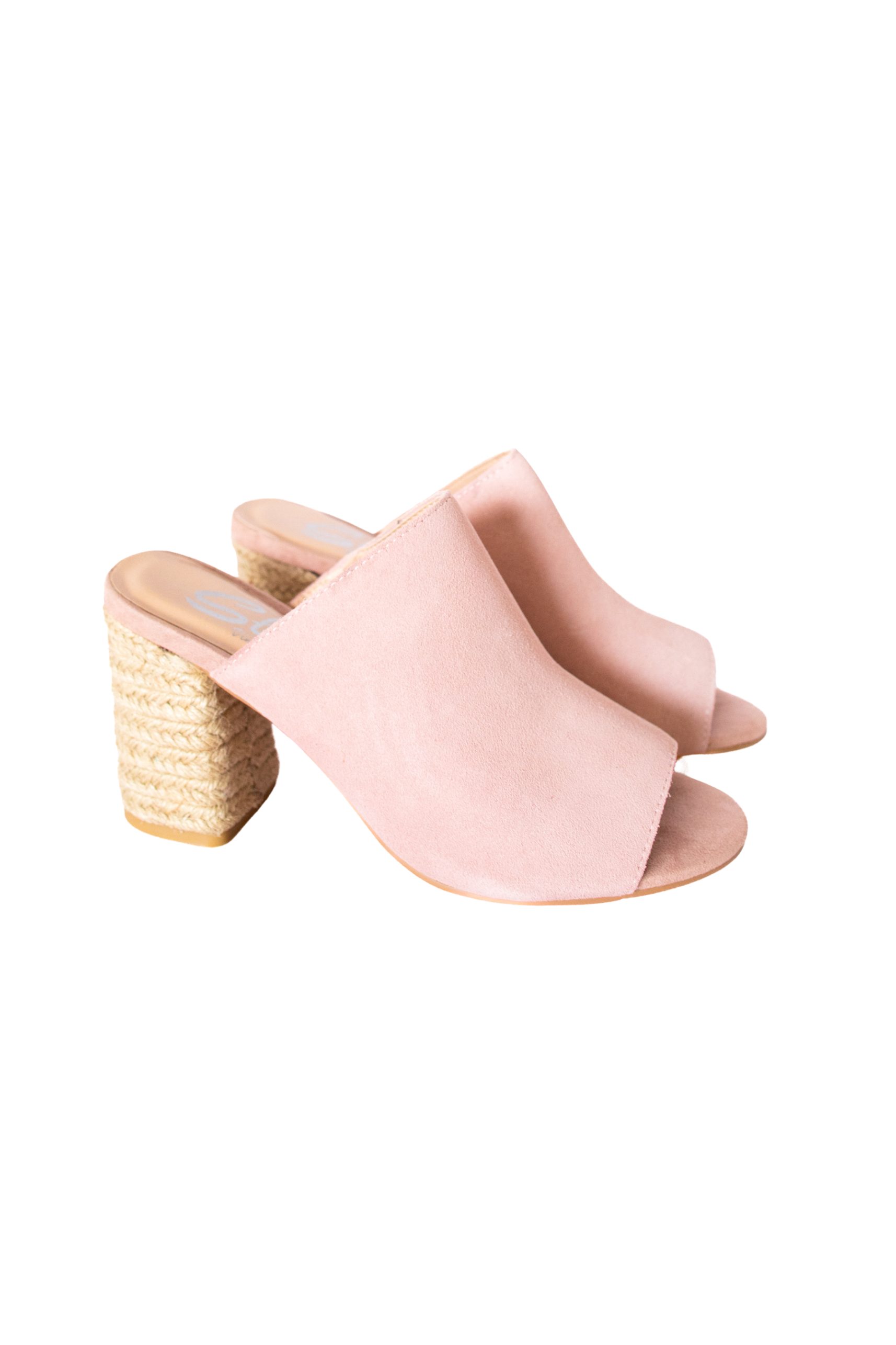 Helena Heeled Sandal in Blush Suede