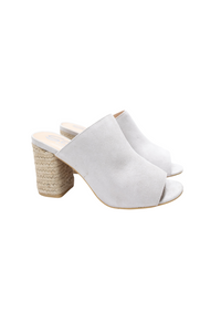 Helena Heeled Sandal in Ice Suede