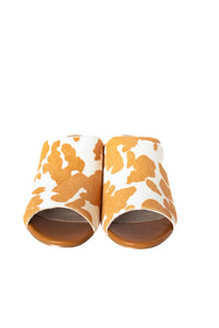 Richwood Peeptoe Tan and White Cowhide Slide