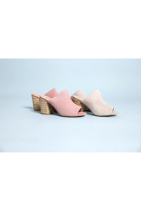 Helena Heeled Sandal in Ice Suede