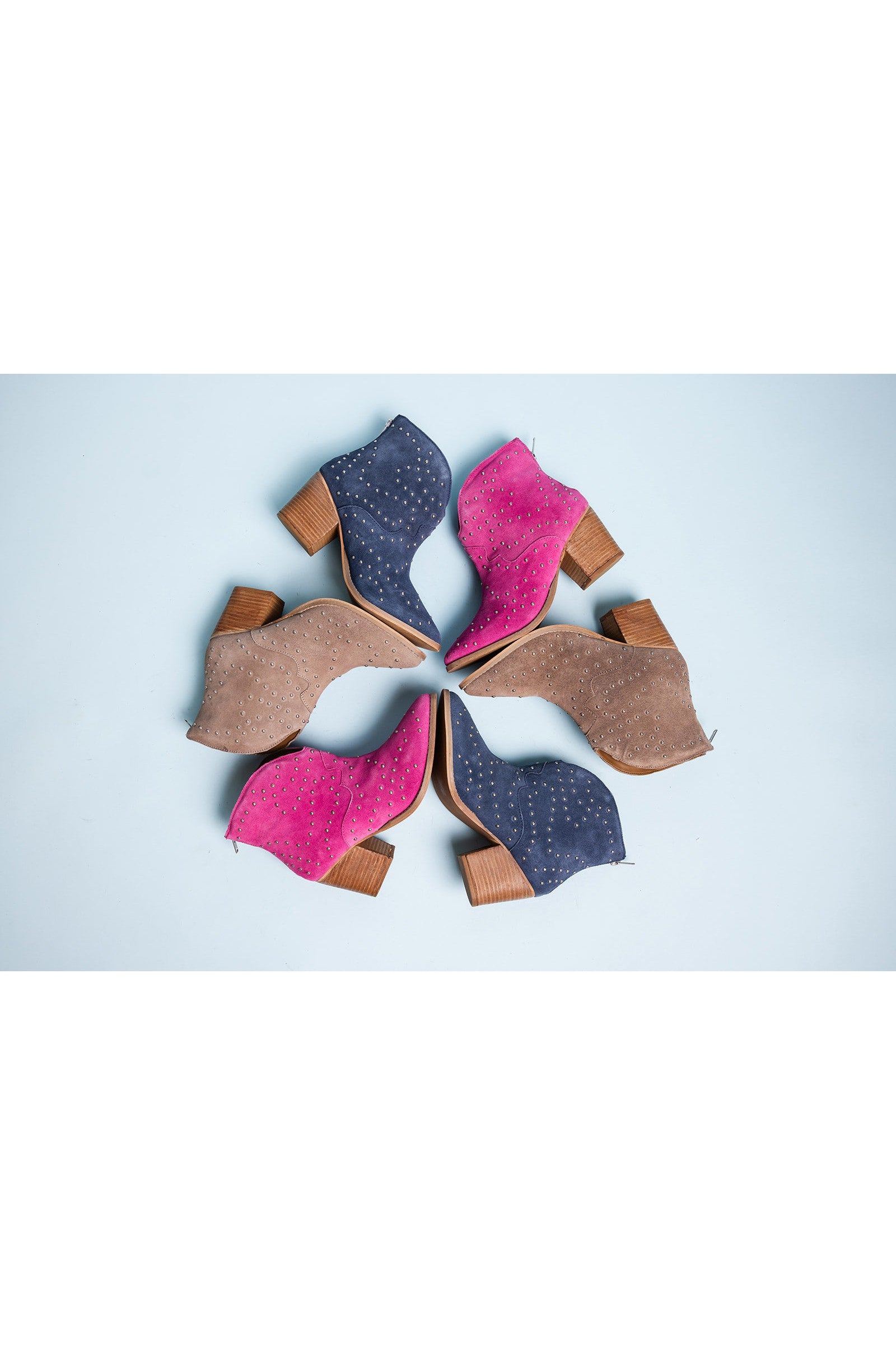 Twilight Studded Heeled Ankle Boot in Black