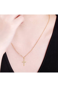 925 Sterling Silver Moissanite Cross Pendant Necklace